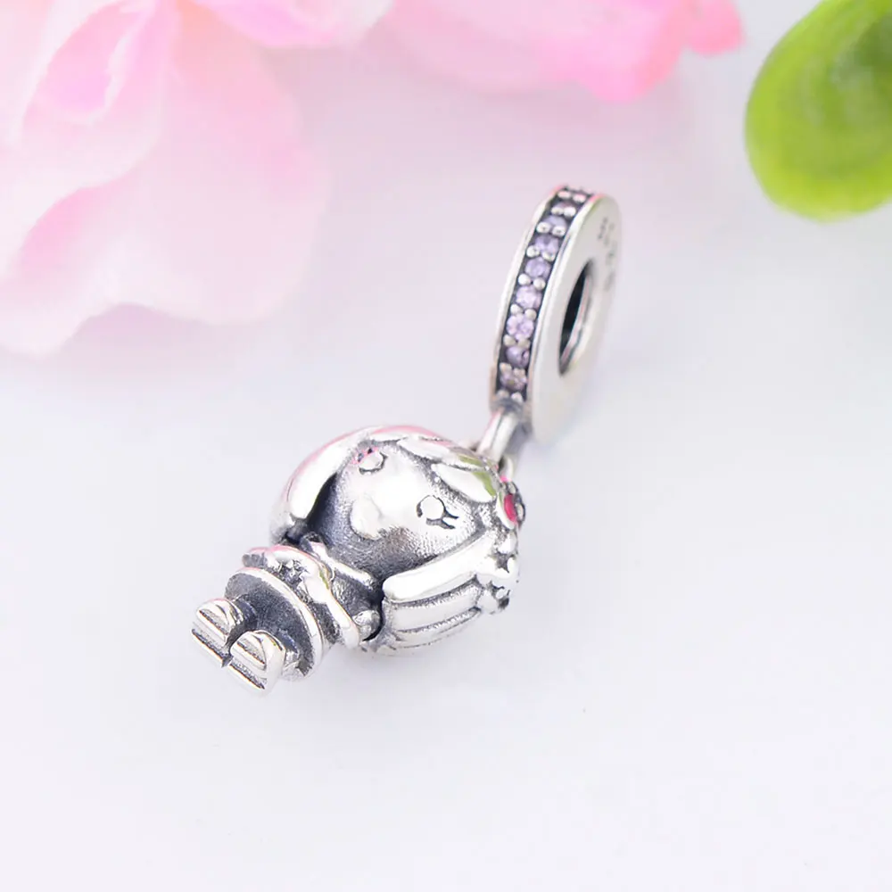 Браслет Pandora Charms, подлинный бусины из стерлингового серебра 925, подвеска Дороти, красивый талисман для девушки самодельное ювелирное изделие из бисера
