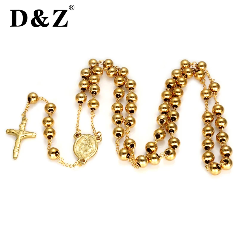 D & Z религиозная цепочка из бисера ожерелье с кулоном Марии Иисуса крестиком