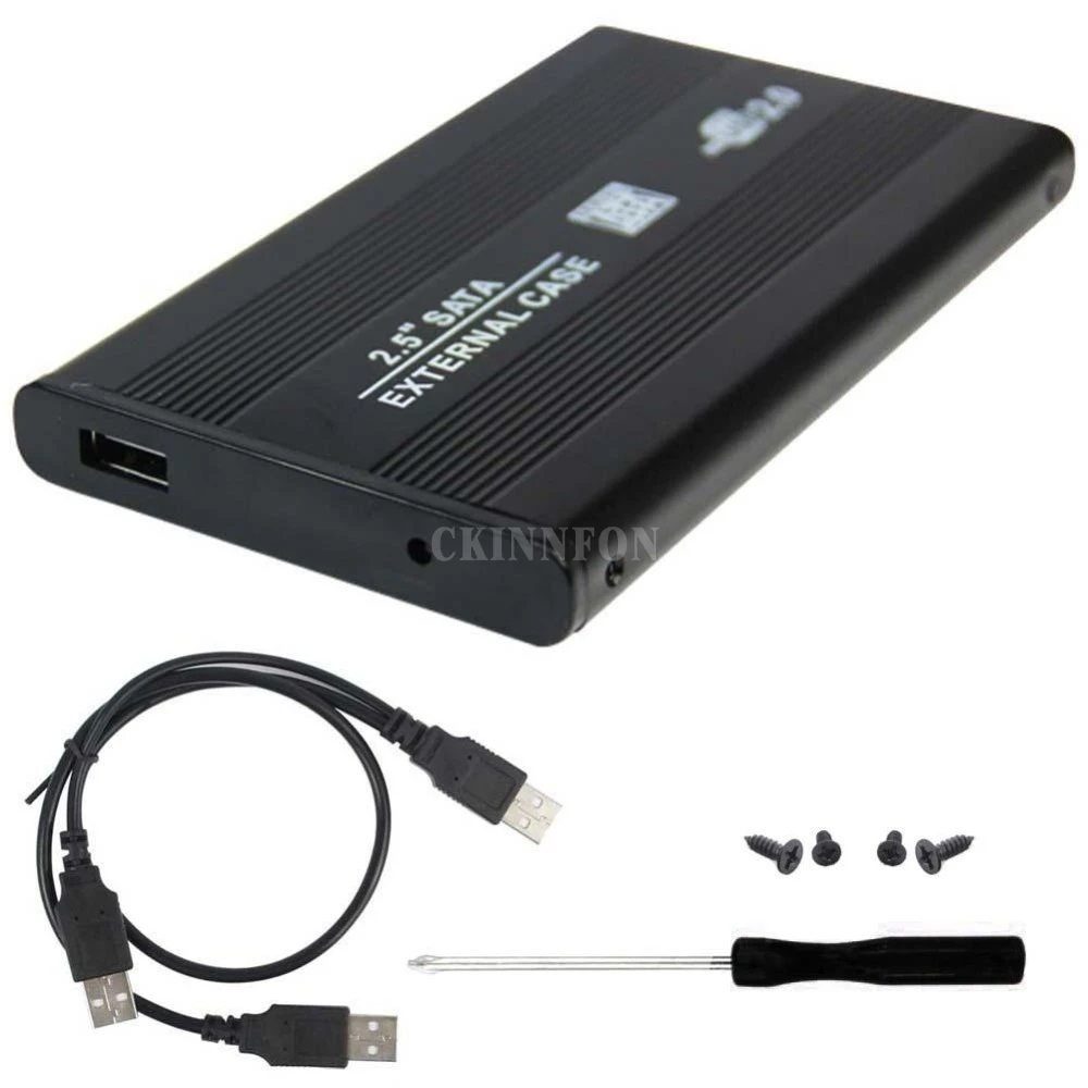 

200Pcs/Lot USB 2.0 2.5 Inch Case SATA External Hard Drive HDD Enclosure HDD Caddy Computer Phone Accessories hard disk box HD