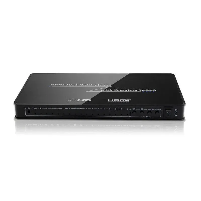 HDMI 16x1 Quad multi просмотра с бесшовным переключателем 16 на 1 ИК Hdmi переключатель