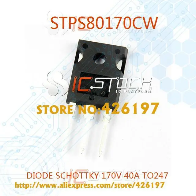 Free Shipping STPS80170CW DIODE SCHOTTKY 170V 40A TO247 80170 STPS80170 3PCS |
