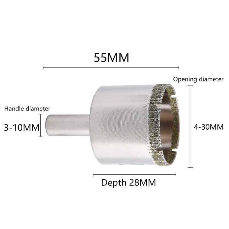 Набор алмазных сверл для стекла мрамора плитки гранита 4 30 мм 1 шт.|Сверла| |