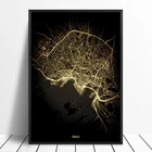 Осло светильник Карты изготовленный на заказ карта городов мира Плакаты Печать на холсте Nordic Стиль Wall Art домашний декор