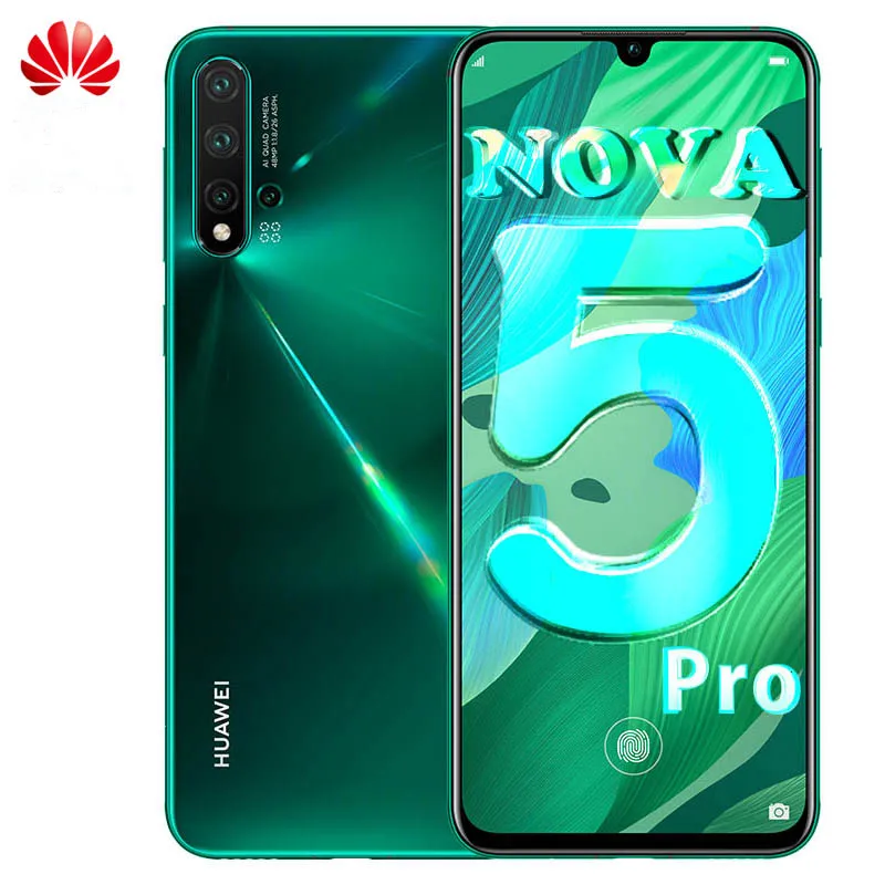 DHL Быстрая HuaWei Nova 5 Pro мобильный телефон Kirin 980 Android 9,0 6,3" ips 2340X1080 8 Гб ram 256 ГБ rom МП NFC