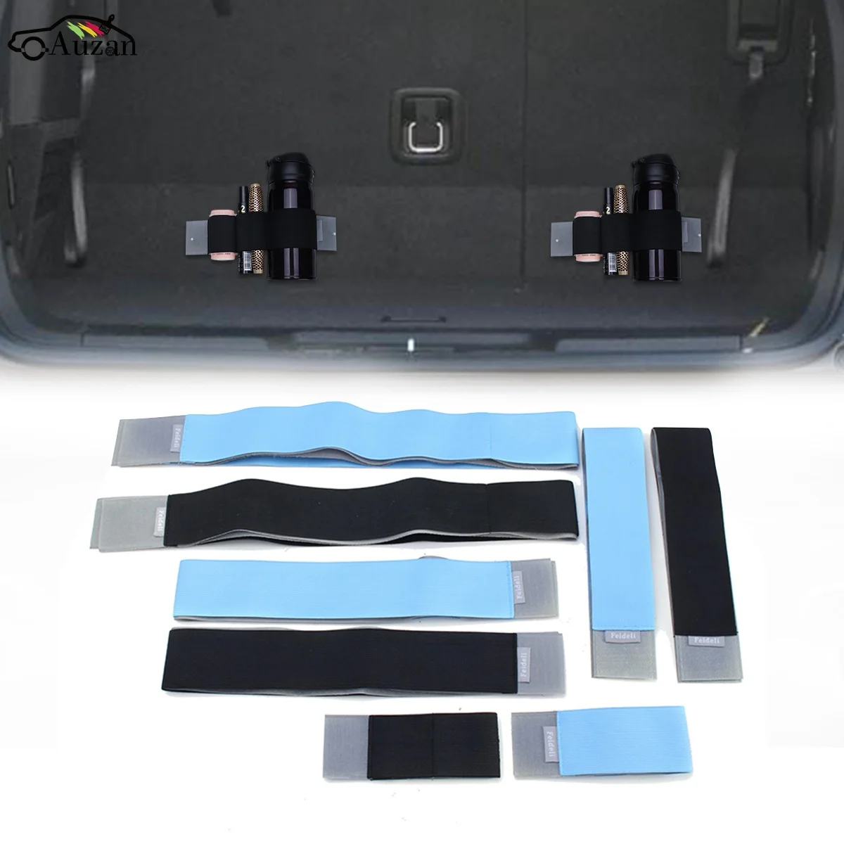 

Universal Car Rear Trunk Organizer Elastic Color Strap Sticker Fixed Stowing Tidying Interior For VW/ Audi/BMW/Mazda/Peugeot