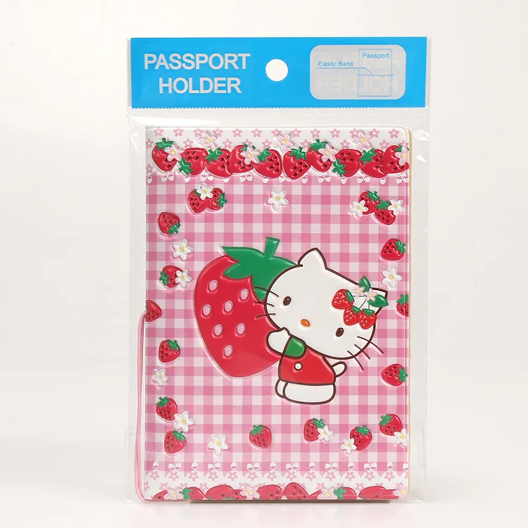 Прекрасный рисунок Hello kitty cat стерео узоры Обложка для паспорта удостоверение
