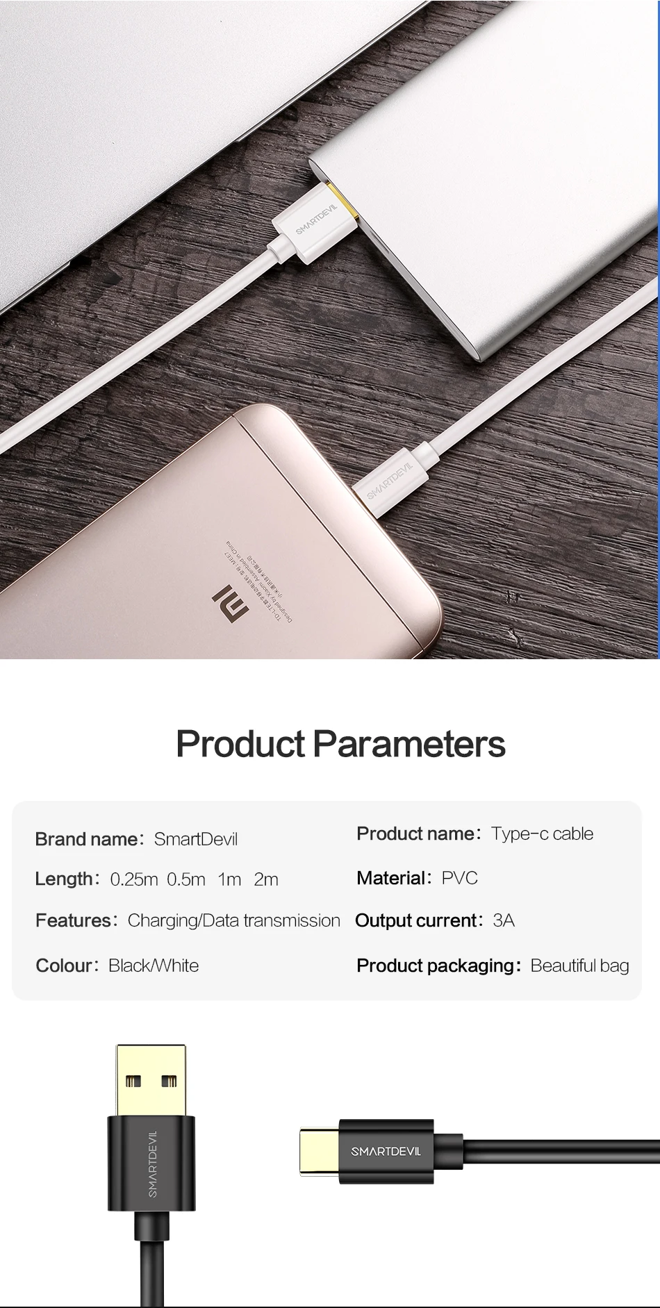 SmartDevil 3A Быстрая зарядка type C USB зарядное устройство шнур для samsung Galaxy S10 A9s A6s S8 S9 S7 Note 8 9 для Xiaomi mi 9 8 mi X3