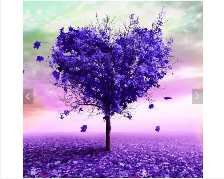 Customized 3d photo wallpaper wall mural TV setting purple tree open plain paper living room | Обустройство дома