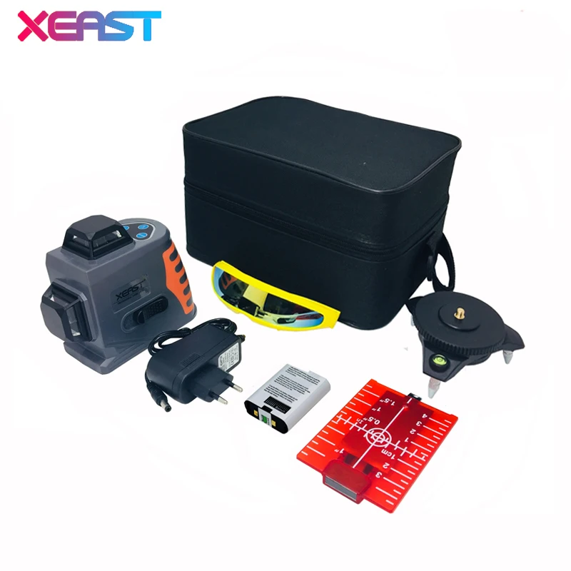 XEAST 12 линий XE 81R литиевый аккумулятор красный лазерный уровень 360 вертикальный и