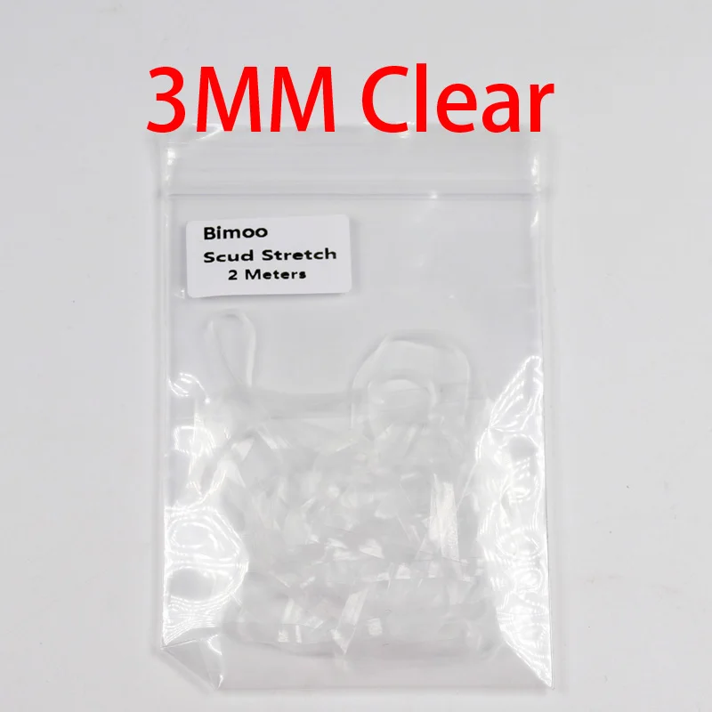 3mm Clear Bimoo 2 м/уп. 3 мм Скад назад стрейч креветки Nymph бэк лента красный оранжевый желтый зеленый флуоресцентный - Цвет: 3mm Clear