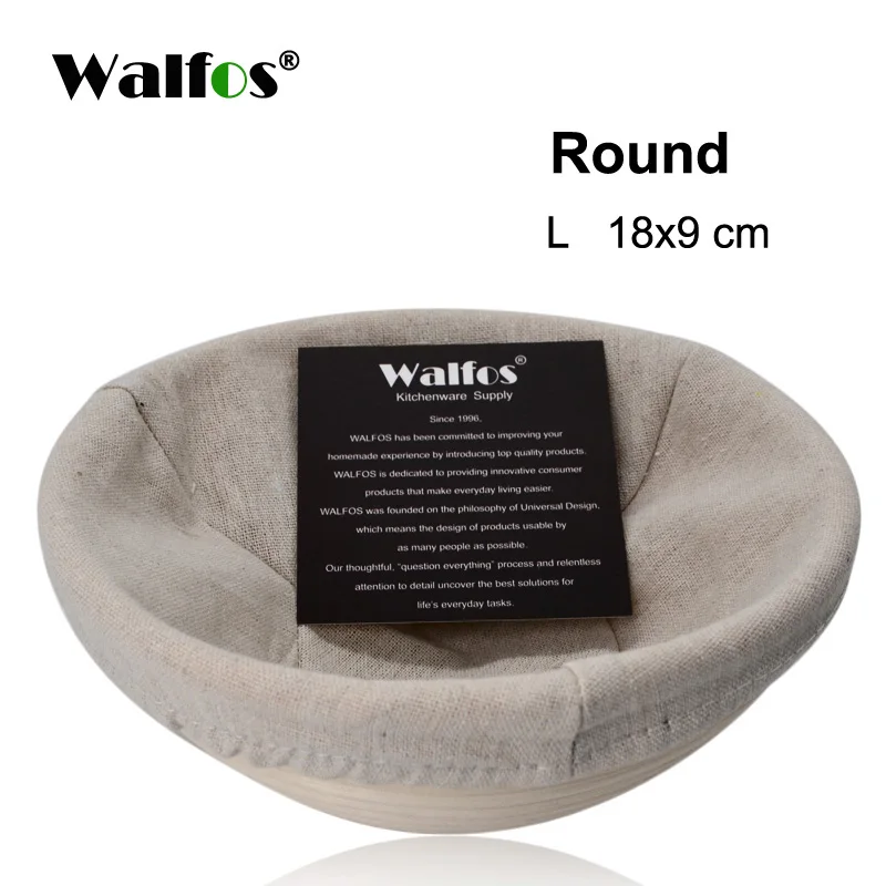 WALFOS 5 размеров круглая корзина из ротанга Banneton Brotform хлеб тесто доказательство дегустации корзина Цветущая выпечки инструменты - Цвет: WALFOS  L