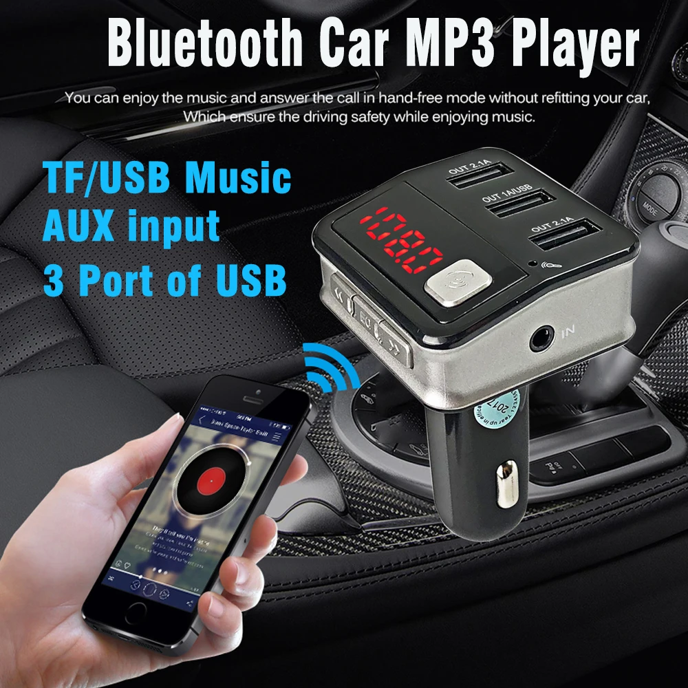 JINSERTA 3 5 мм AUX аудио Автомобильный MP3-плеер громкой связи Bluetooth fm-передатчик