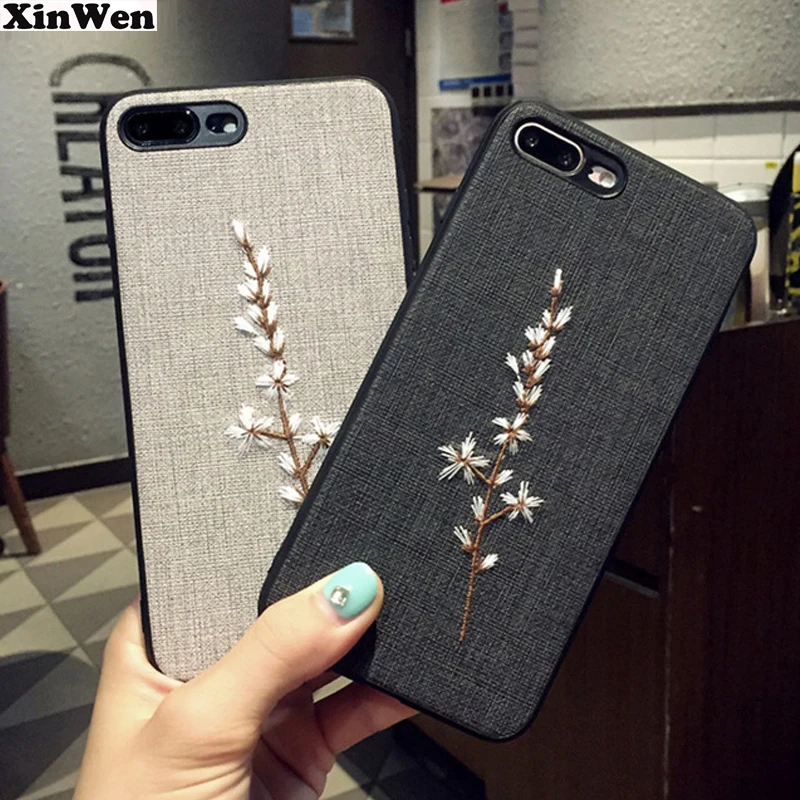 Xinwen роскошный 3d цветок pc чехол-лента на заднюю панель для iphone 6 s силиконовые чехлы