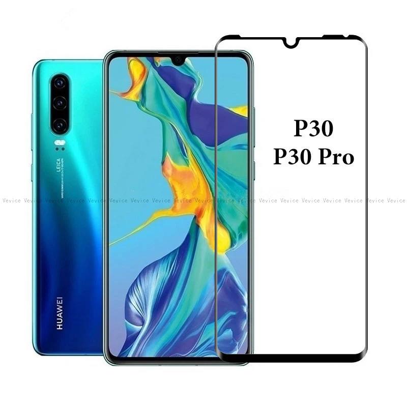 Закаленное стекло для Huawei P30 Pro Mate 20 Lite Полное покрытие Защита экрана Защитная