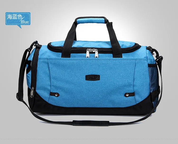 sea blue Jxsltc мужские сумки, сумки для путешествий, дорожная сумка, большая нейлоновая вместительная сумка для выходных, женские многофункциональные дорожные сумки - Цвет: sea blue