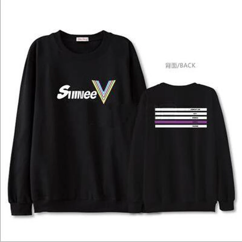 

Shinee Kpop Fans Supportive Hoodies Women Men Unisex Pullover O-Neck thin Sweatshirt Tracksuits Sudaderas Mujer moletom tumblr
