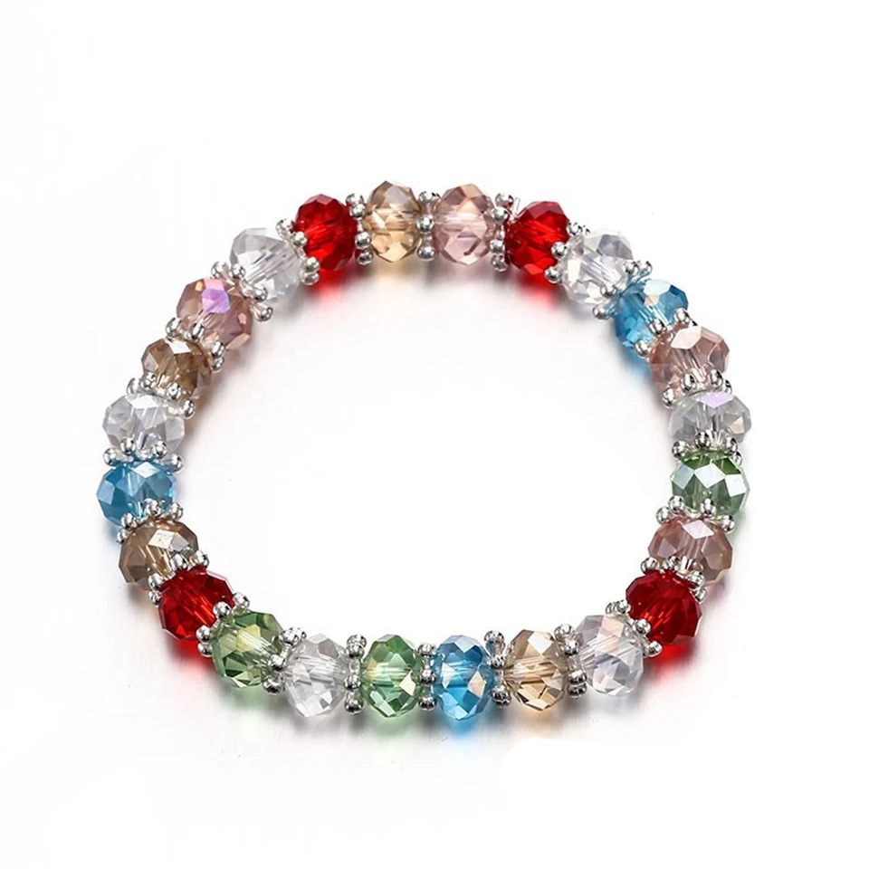 B020021Colorful Модный многослойный браслет с кристаллами, ювелирное изделие, ручная работа, кисточка, глаза слона, цепочка, очаровательный камень, бисерные браслеты для женщин - Окраска металла: B020021Colorful