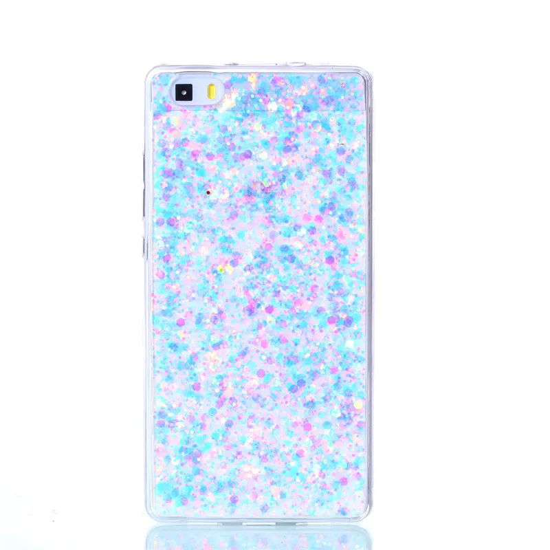Цветной блестящий чехол для Huawei P8 Lite ALE L21 Мягкий Силиконовый ТПУ чехол-накладка