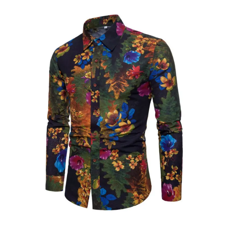 Новый бренд-Костюмы 2018 Модная рубашка мужской Лен рубашки Slim Fit отложным Для