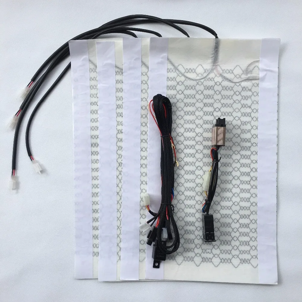 Универсальный подогреваемый подогрев сидений 12 В 2 сиденья углеродное волокно