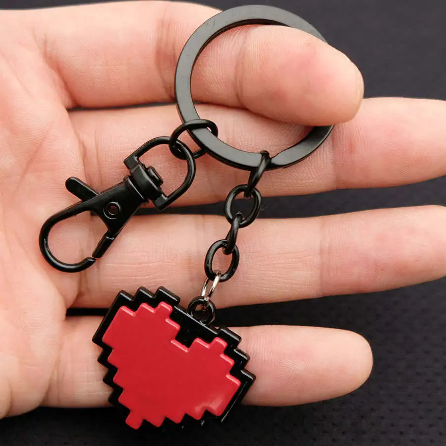 keychain Игра Undertale Frisk Chara сердце определение металла подвесное ожерелье брелок косплей подарок отаку 3 см - Окраска металла: keychain