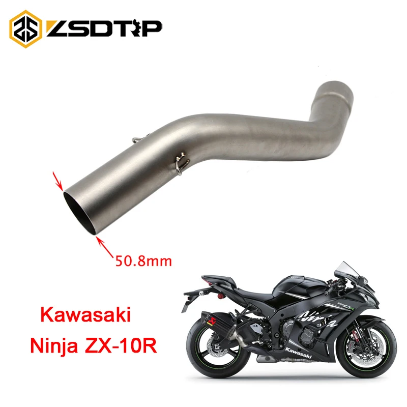 ZSDTRP Motorcycle Exhaust Middle Pipe for KAWASAKI ZX10R ZX-10R 2008-2010 Without | Автомобили и мотоциклы