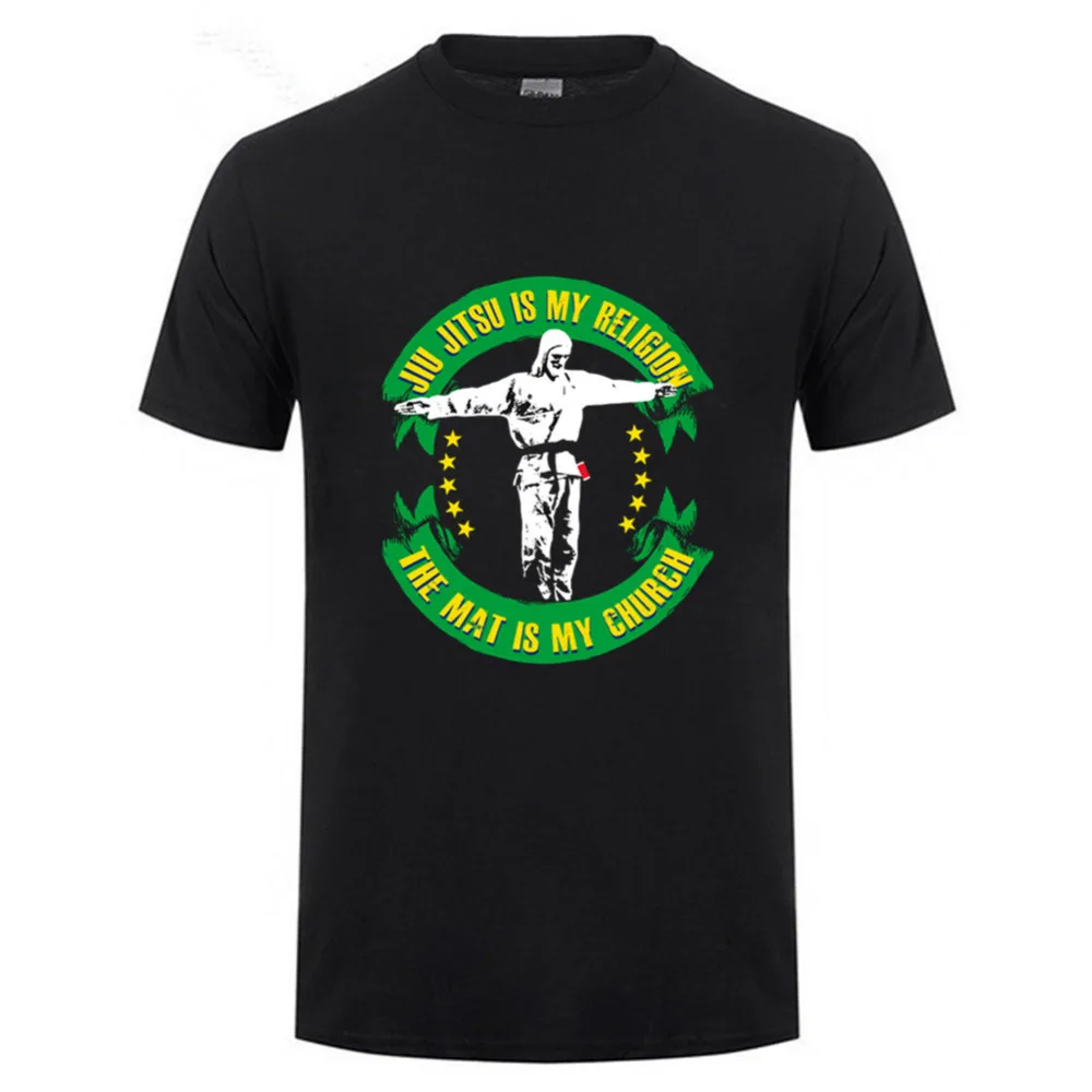 Для мужчин's футболка Jiu jitsu (джиу джицу) is My Религия мат моя церковь мужчин