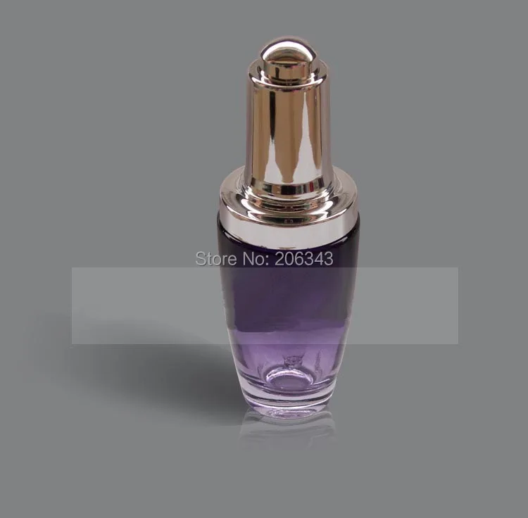 30 мл пурпурная стеклянная бутылка с серебряной капельницей или стеклянной для