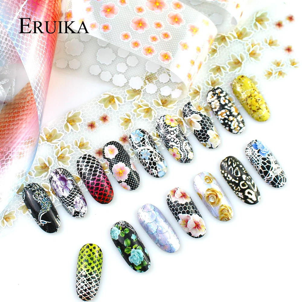 ERUIKA 16 шт./компл. цветок Павлин дизайн звездное небо 3D наклейка для переноса клея