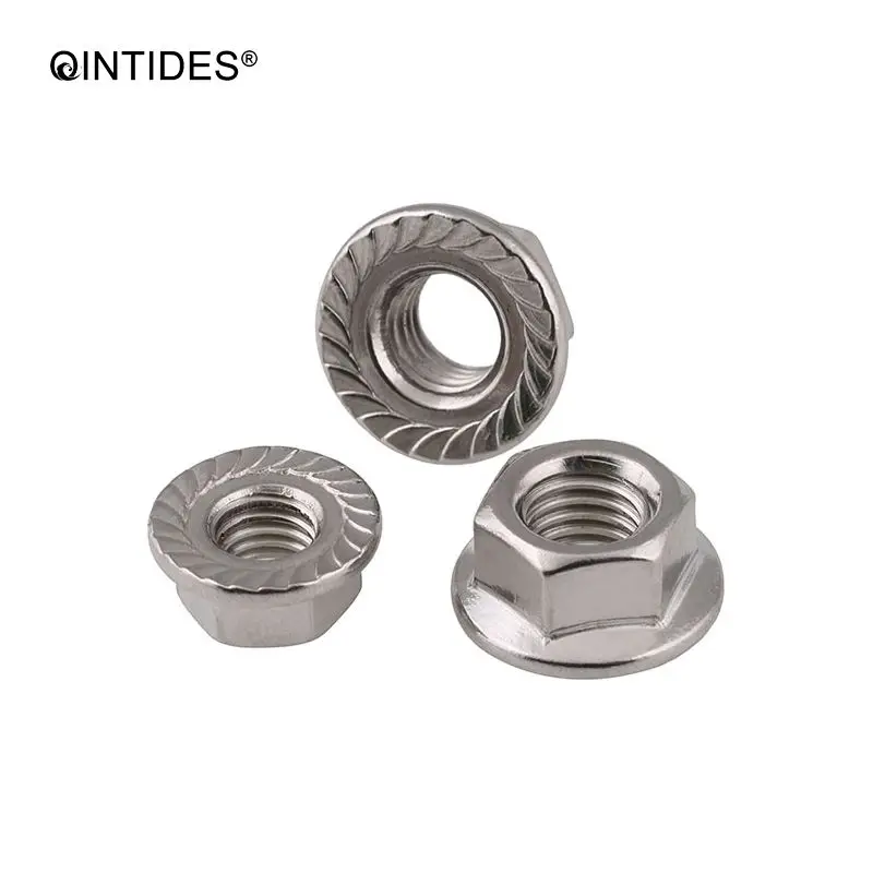 QINTIDES M3 M4 M5 M6 M8 M10 M12 M14 M16 шестигранные гайки с фланцем 304 фланцевые из нержавеющей