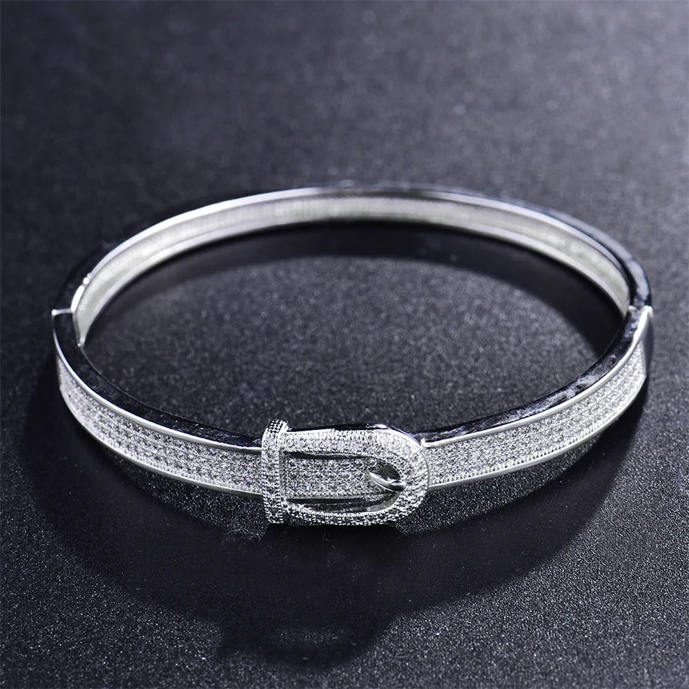 MOLIAM уникальный дизайн браслет в форме пояса для женщин Серебряный Цвет Кристалл