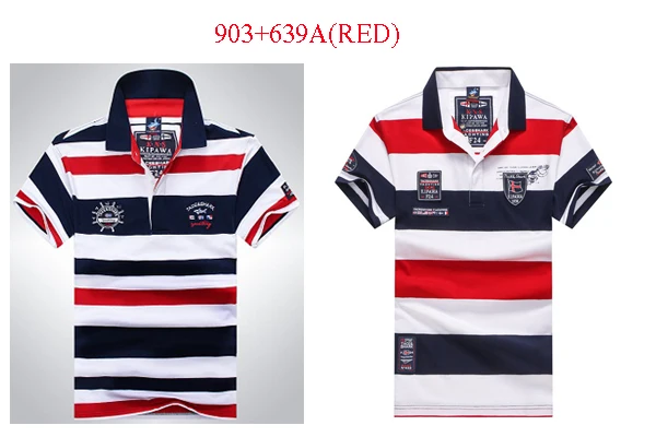 903RED-639A(RED) Новое поступление, рубашка поло, брендовая, в полоску, умная, повседневная, Tace& Shark Polo, мужская, высокое качество, летняя, дышащая, camisa Polo - Цвет: 903RED-639A(RED)