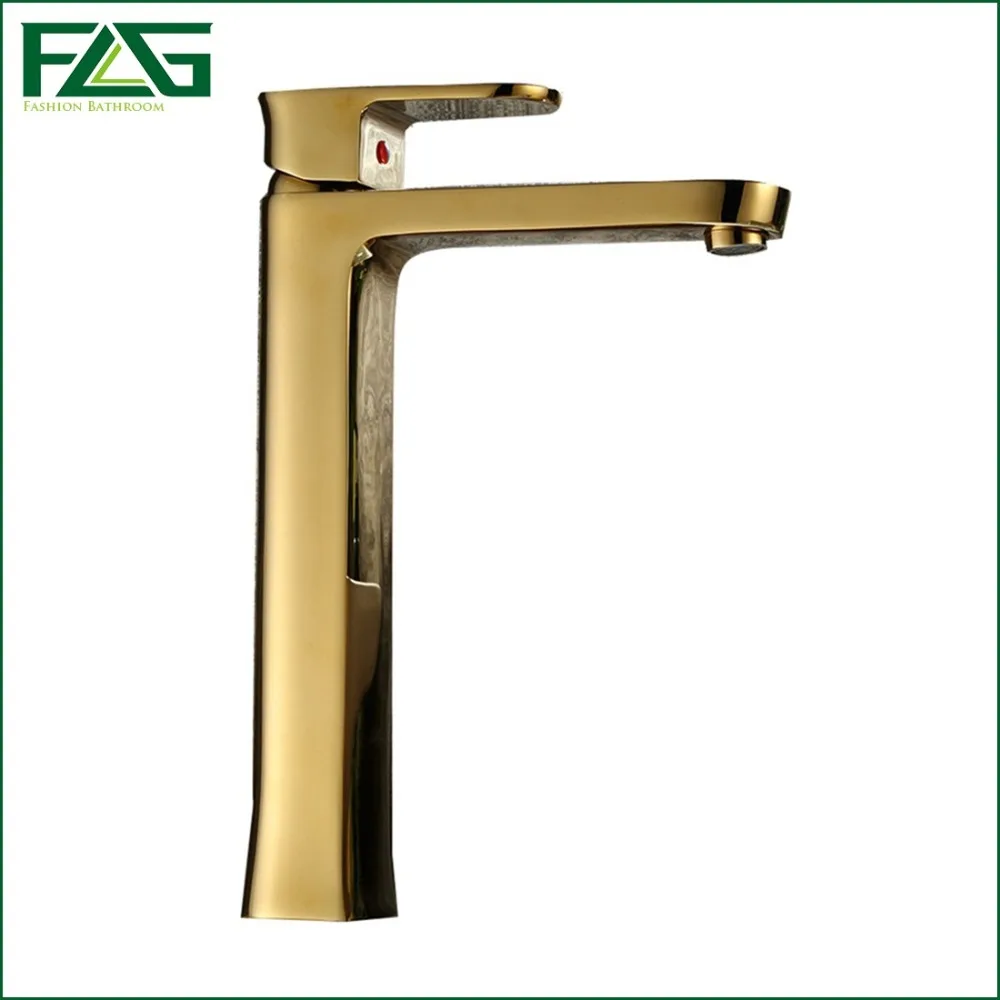 Смеситель для раковины FLG Золотая тарелка благородство золото холодный и горячий