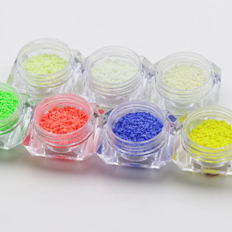 1 коробке 3 г световой Глиттеры для ногтей камень люминесцентные частиц светятся