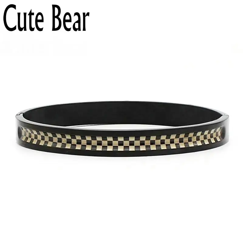 Брендовый милый Мишка дизайнерские мужские браслеты нержавеющая сталь покрытые