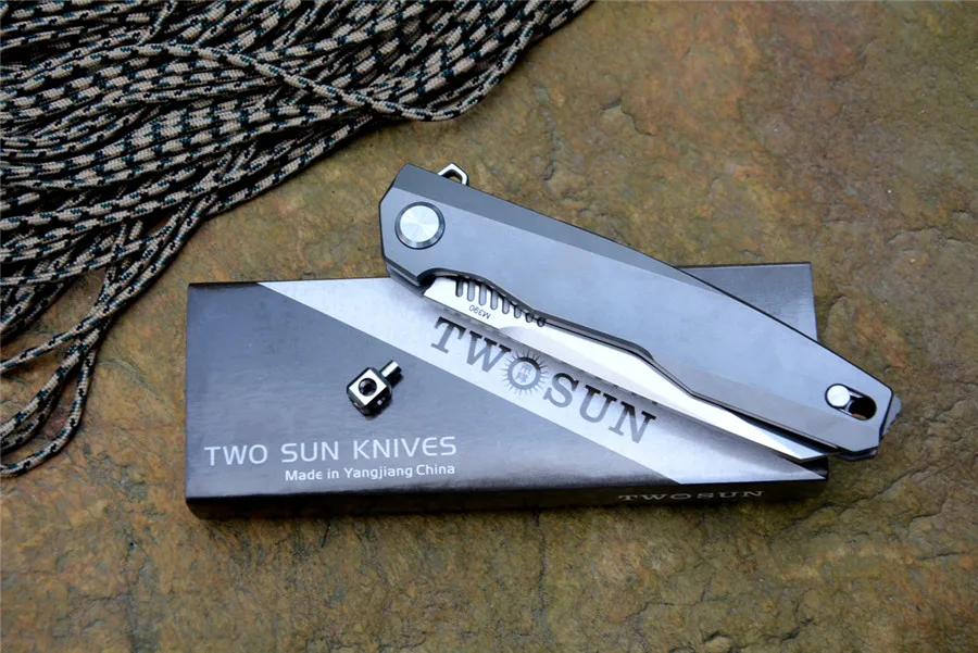 Складные ножи TwoSun TS88 лезвие M390 титановая ручка для охоты выживания подарок