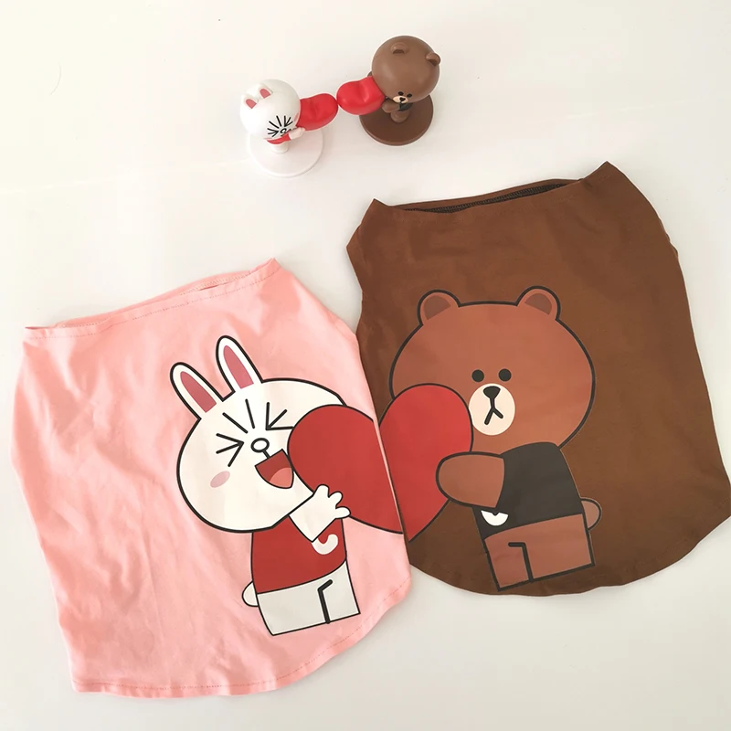 Хлопковая летняя крутая жилетка для собаки с изображением французского бульдога