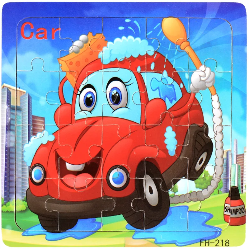 car Распродажа, деревянные 3D головоломки, игрушки для детей, Обучающие деревянные игрушки высокого качества, Мультяшные животные, Детские пазлы - Цвет: car