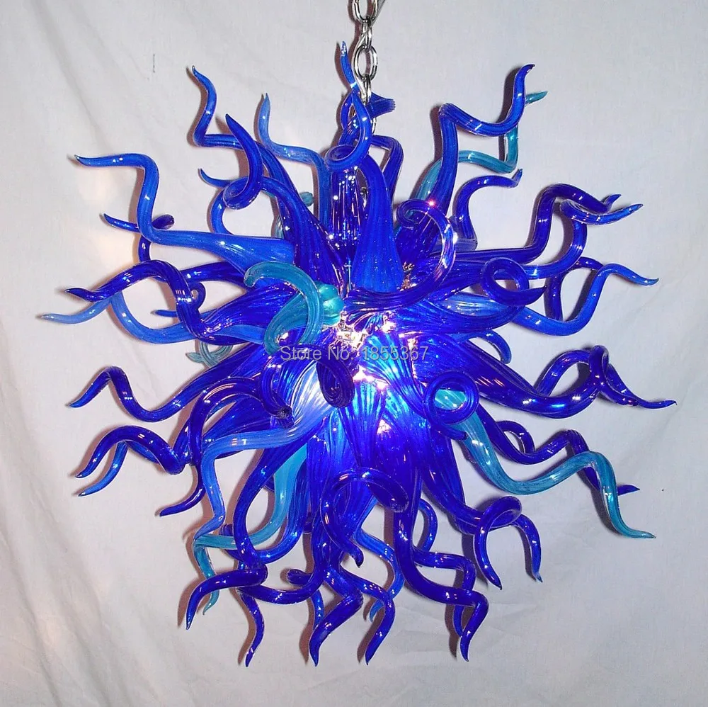

Free Shipping Fashionable Bedroom Cheap Mini Hand Blown Glass Blue Chandelier