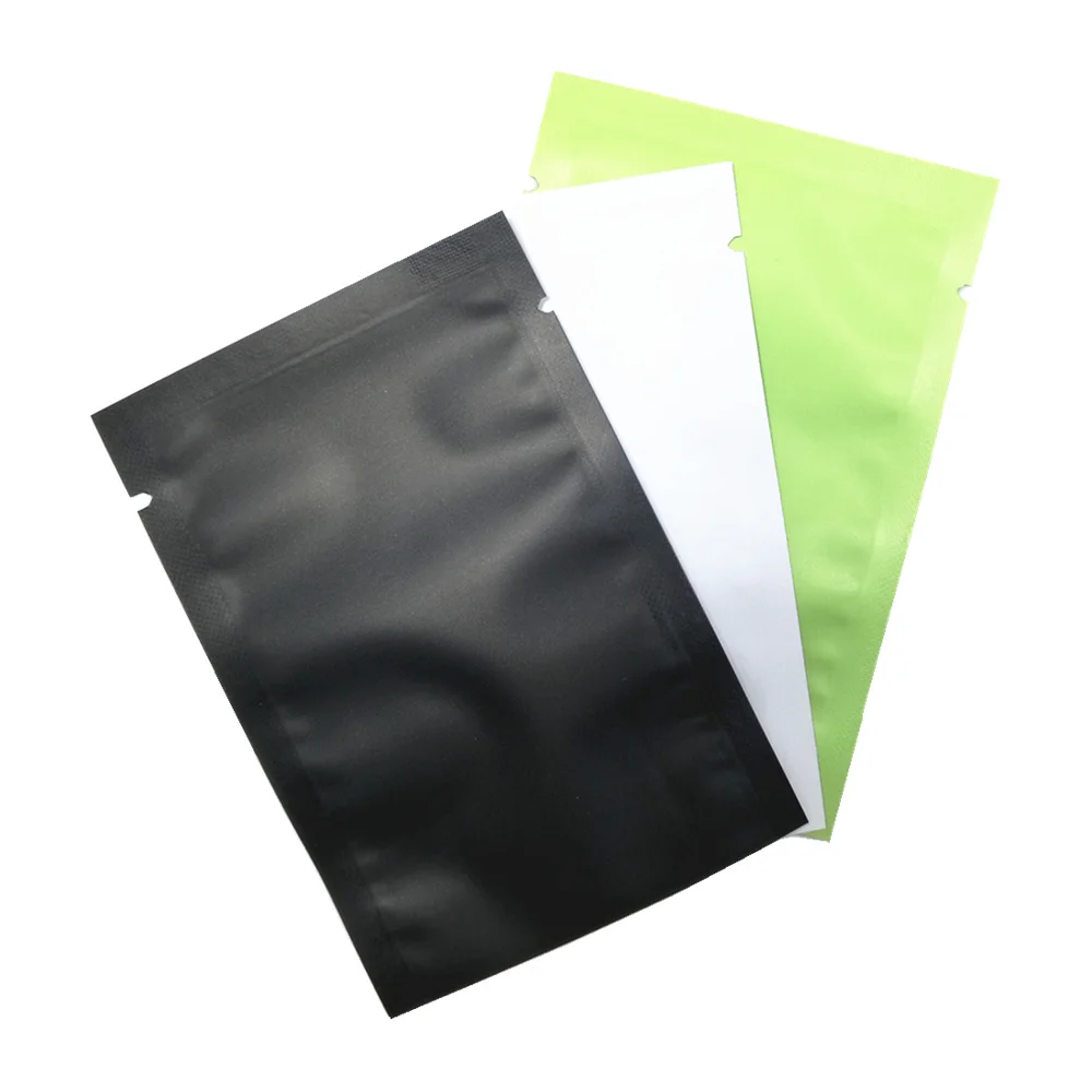 Bolsa de papel de aluminio mate, sellado térmico al vacío, para alimentos secos, café, té, Mylar, a prueba de olores, 100 Uds.