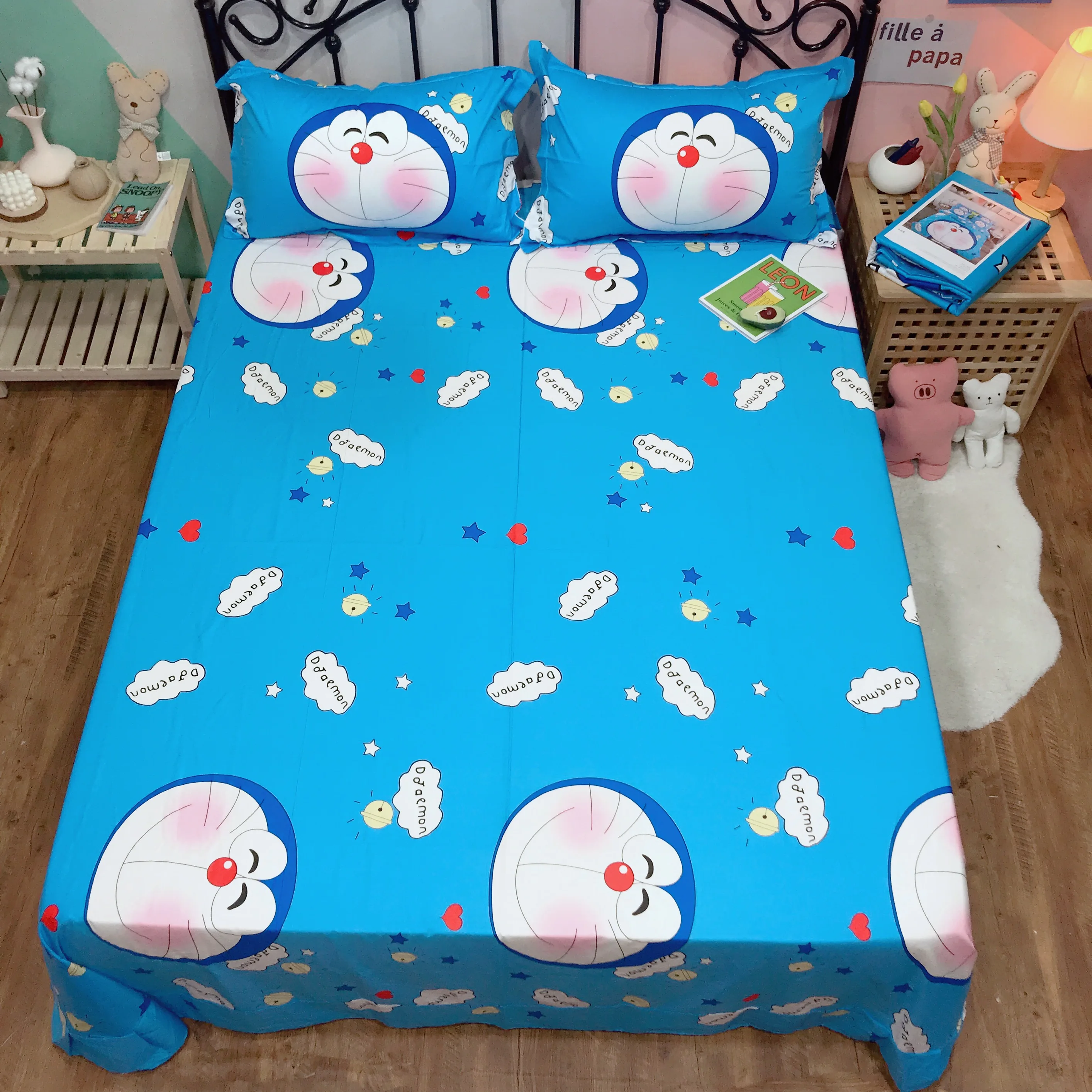 Роскошный комплект постельного белья Doraemon детское чистое хлопковое стеганное