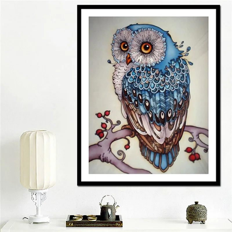 

5d diy owl diamond embroidery painting cross stitch sets supplies owl full square animals cross-stitch drawing