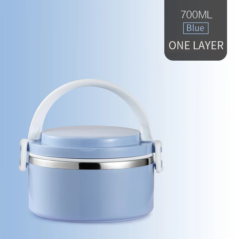 Blue 1 Layer LANSKYWARE японские дети термальный Ланч-бокс 304 из нержавеющей стали Bento Ланч-бокс для детей школы герметичный контейнер для еды, судок - Цвет: Blue 1 Layer