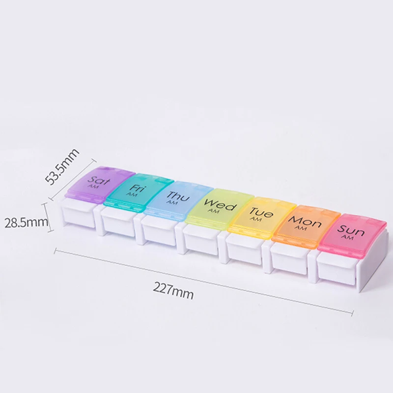 Чехол для таблеток на 7 дней неделю контейнер с зажимом органайзер лекарств чехол