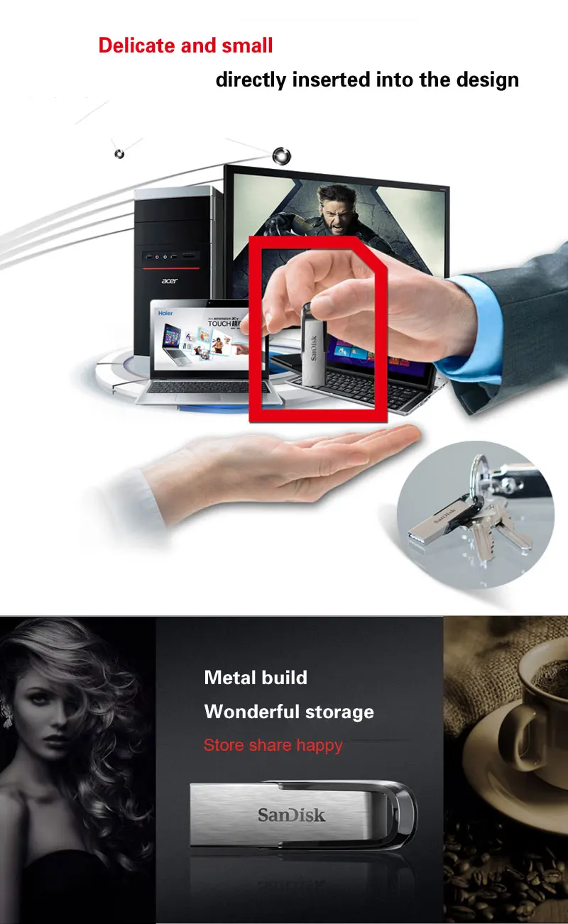 USB флеш-накопитель SanDisk CZ73, 256 ГБ, 128 ГБ, 64 ГБ, 32 ГБ, USB 3,0, металлический флеш-накопитель, 16 ГБ, карта памяти, запоминающее устройство, u-диск