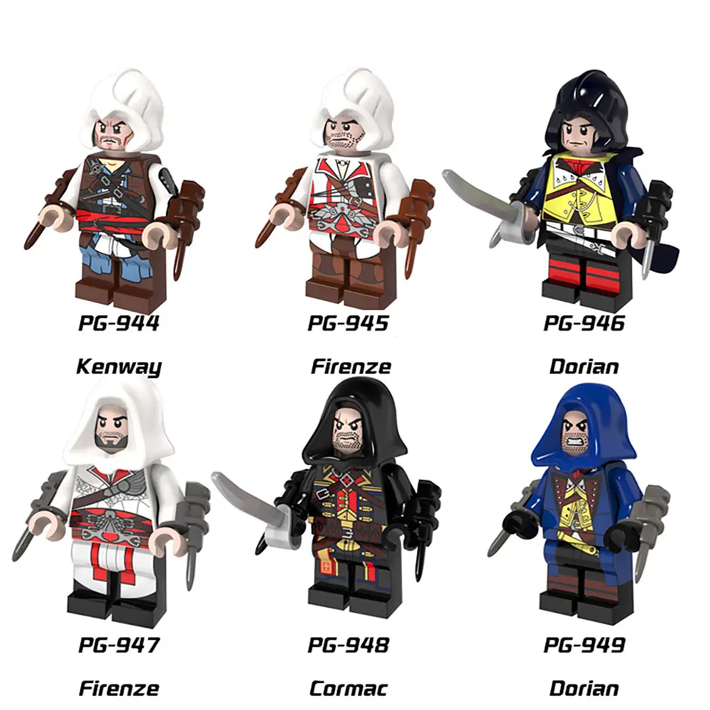 Одна распродажа ASSASSIN Ezio Auditore Da фигурки для конструктора Кирпичи игрушки Дети