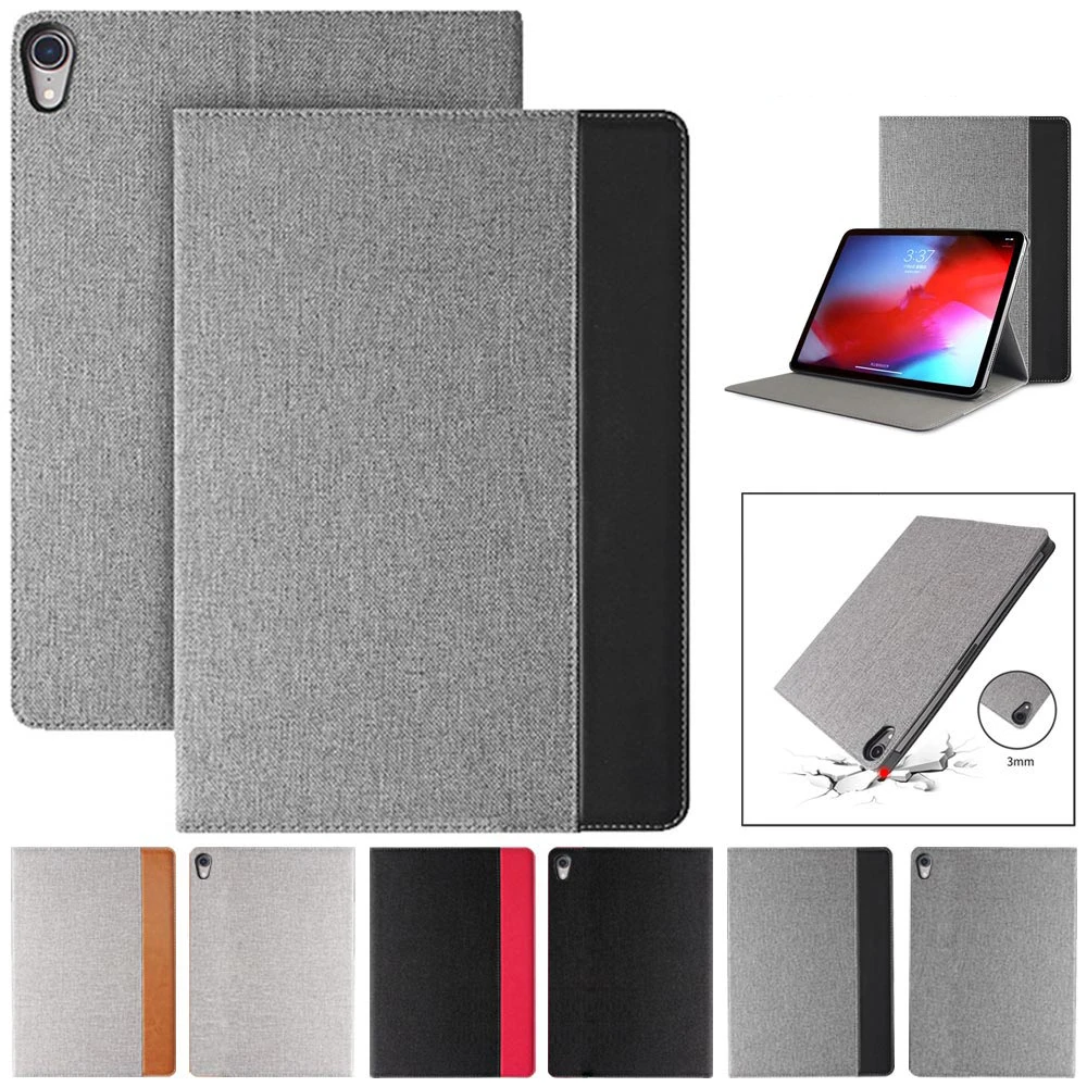 Чехол для iPad Pro 11 2018 холст + кожаный смарт чехол Авто спящий Пробуждение планшет