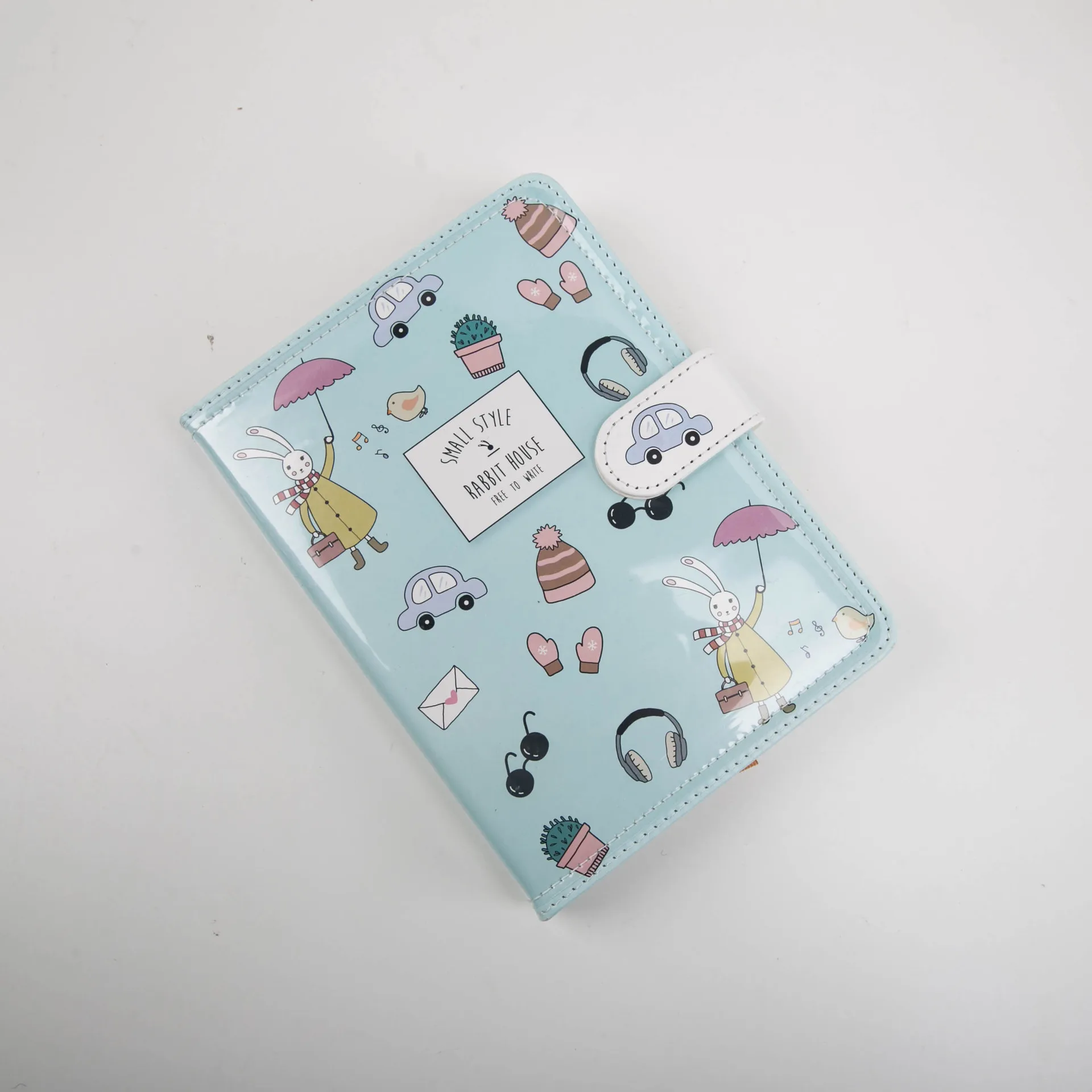 sky blue А6 каваи мультфильм Кожа Твердый переплет школьный студенческий цветной дневник записные книжки конфеты органайзер для планирования мероприятий канцелярские принадлежности - Цвет: sky blue