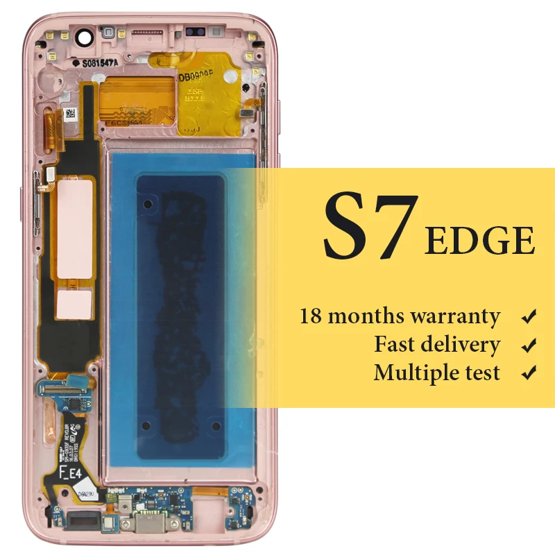 Ико качество для samsung S7 край G935f ЖК-экран с рамкой мобильного телефона дисплея