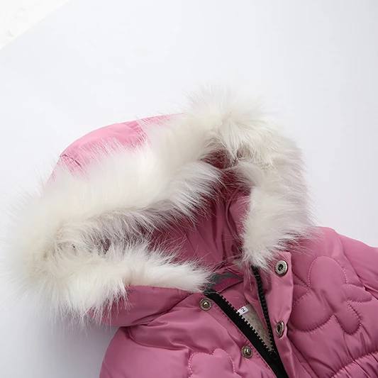 Зимние теплые пуховики для девочек детская модная однотонная верхняя одежда